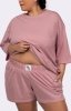 Mona Joy bawełniana piżama plus size pink